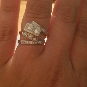 Vintage mid century modern diamond wedding ring